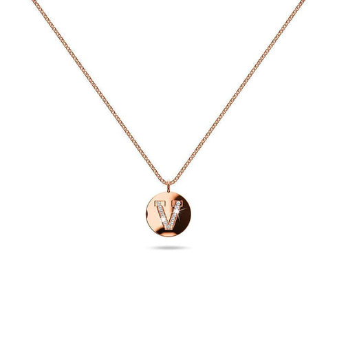 Solid 925 Sterling Silver Initial Alphabet Personalised Disc Necklace